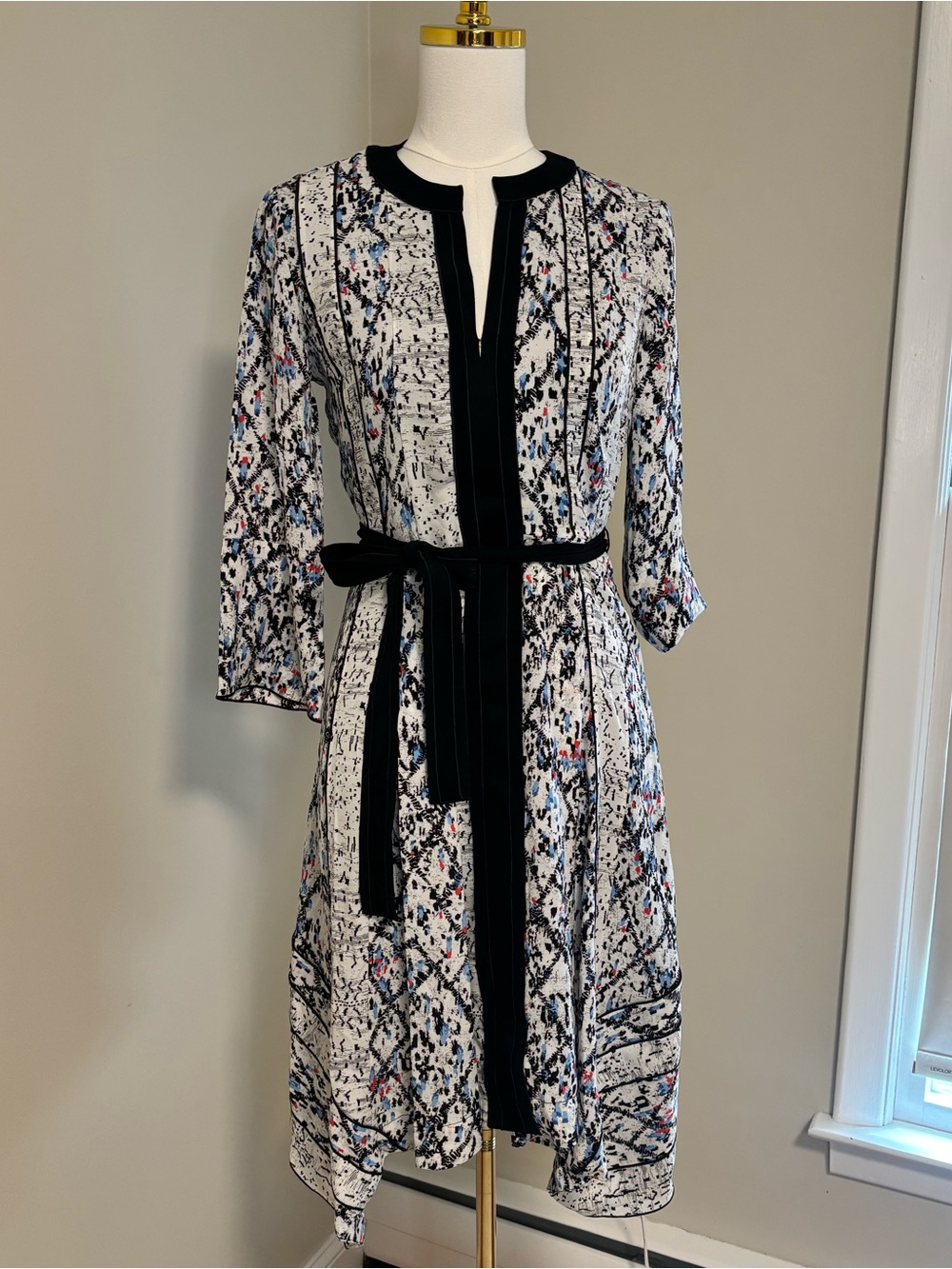 NWT Proenza Schouler Silk Marrakesh Print Belted Dress Size 2